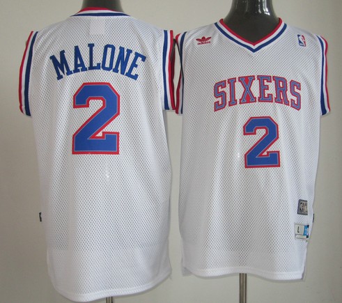  NBA Philadelphia 76ERS 2 Moses Malone Soul Throwback Swingman White Jersey
